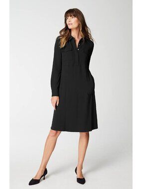 NWT J. Jill Wearever Womens Plus Size 3X Black A-Line Knee-Length Shirtdress NEW
